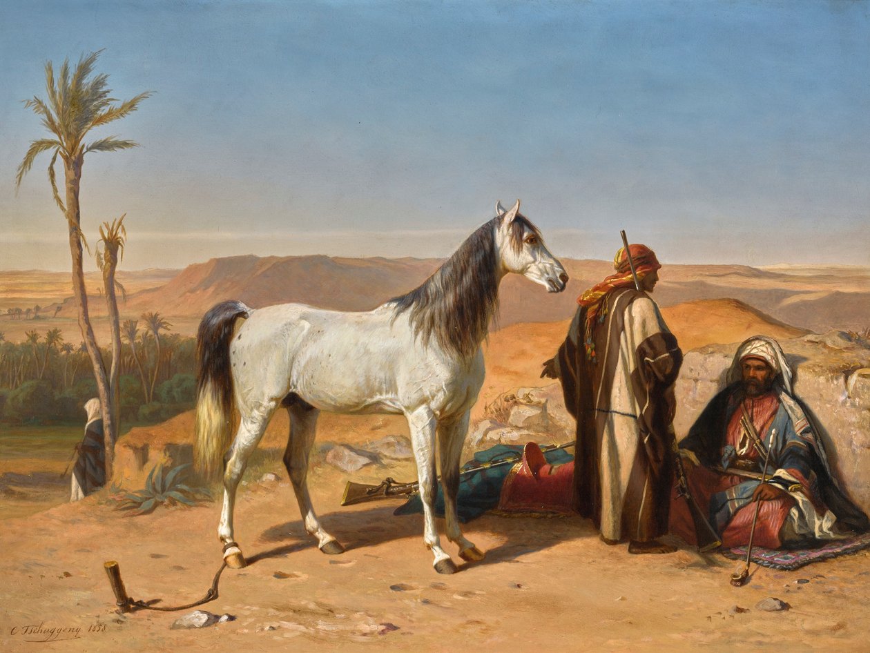 Egy arab a sivatagban alkotó: Charles Tschaggeny