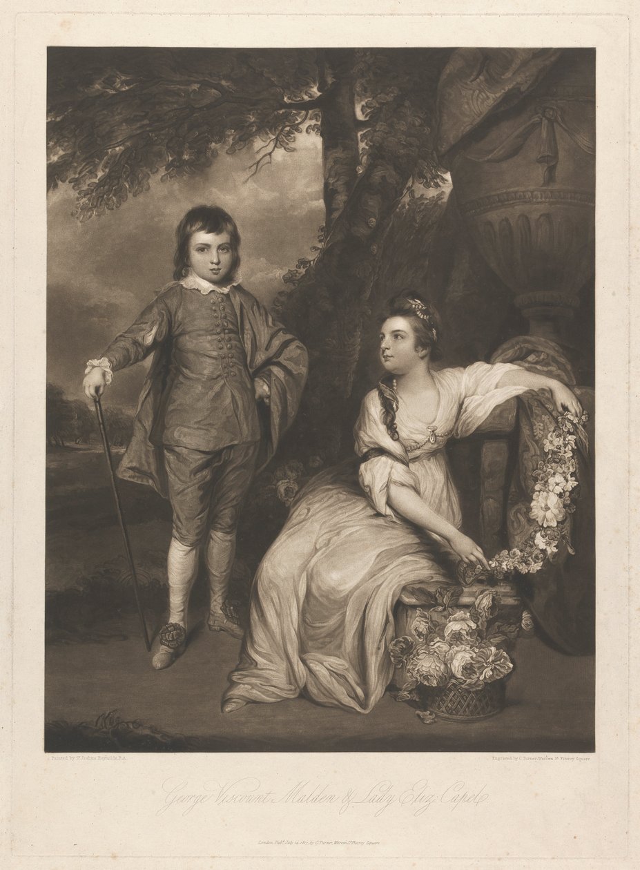 George Viscount Malden és Lady Elizabeth Capel alkotó: Charles Turner