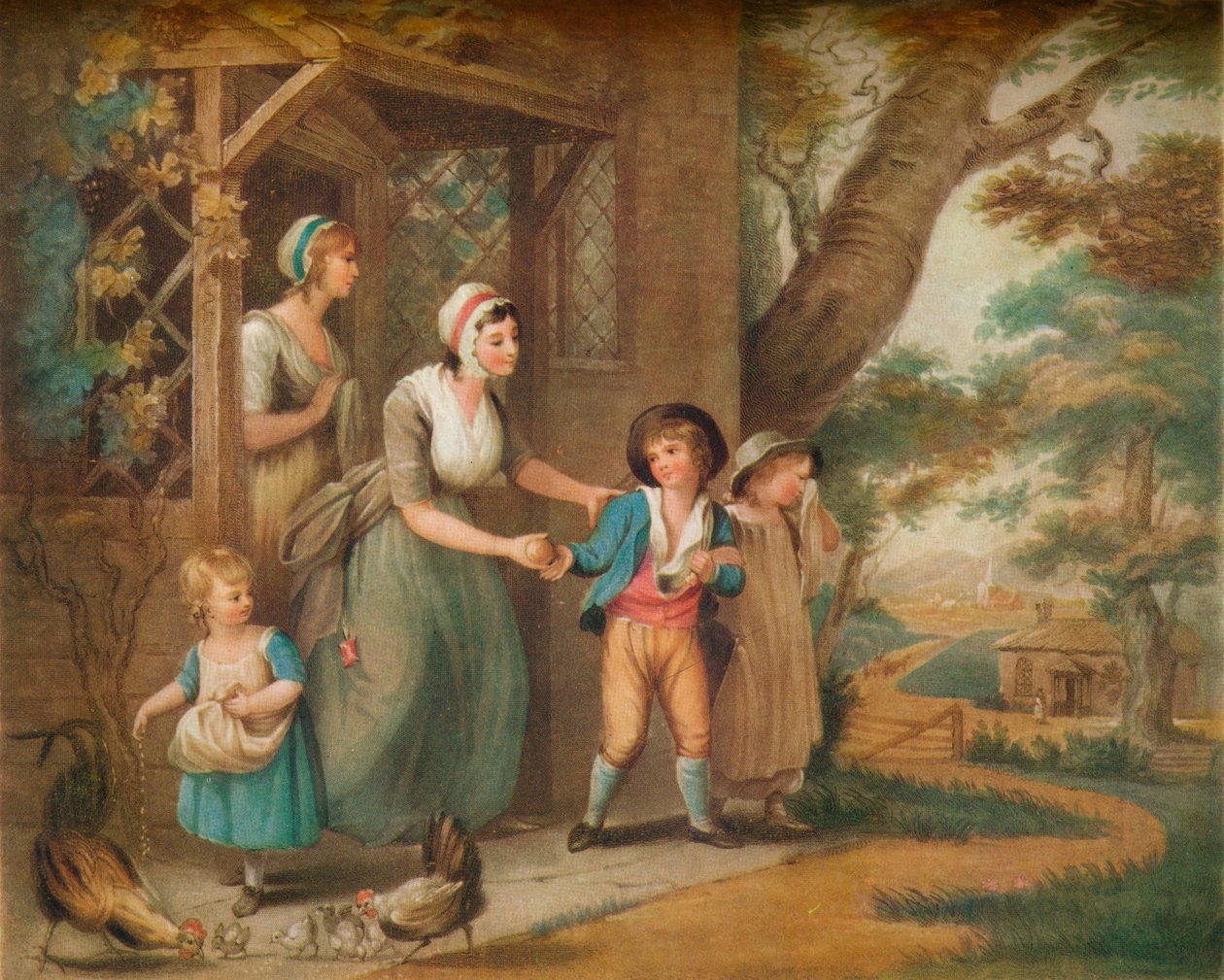 Iskolába járás, XIX. század alkotó: Charles Turner