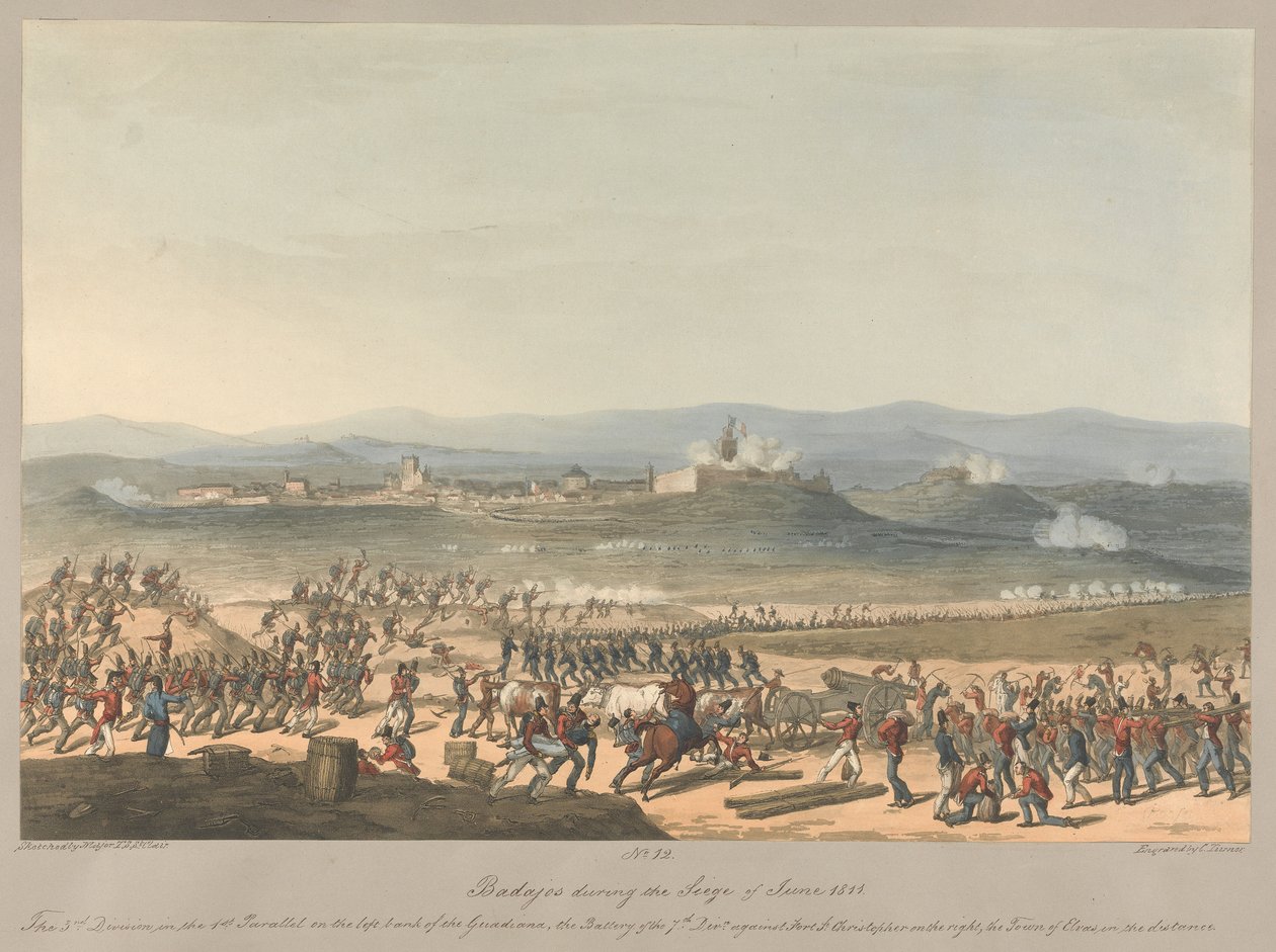 A 12. számú Badajos az 1811. júniusi ostrom idején alkotó: Charles Turner