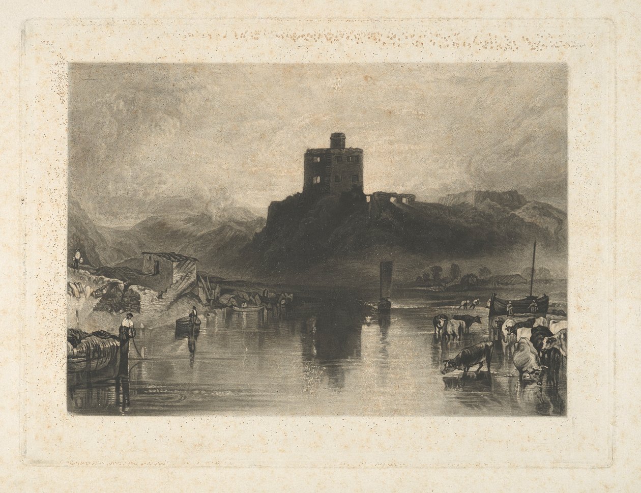 Norham kastély, a Tweed folyón alkotó: Charles Turner