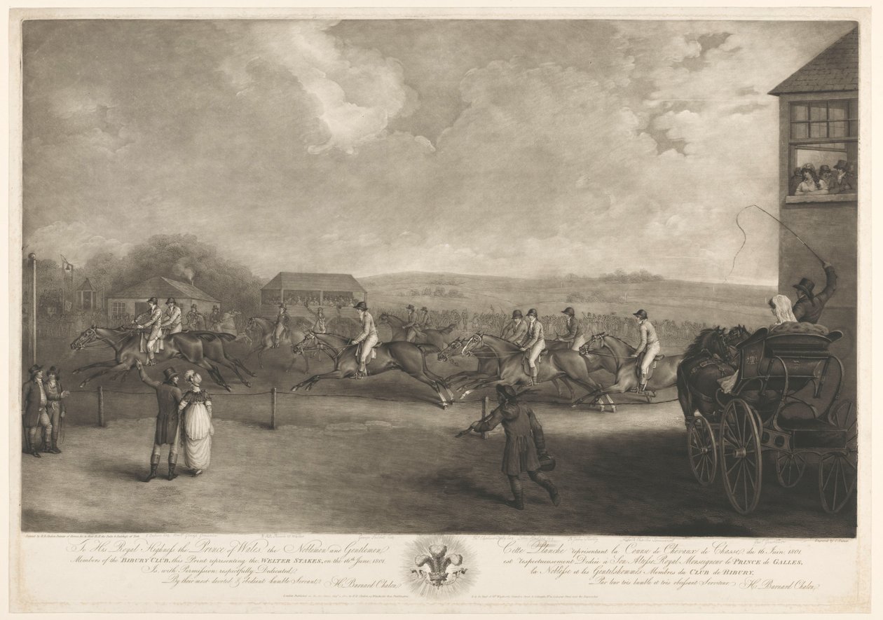 Lóverseny a Welter Stakes-ben 1801. június 16-án alkotó: Charles Turner