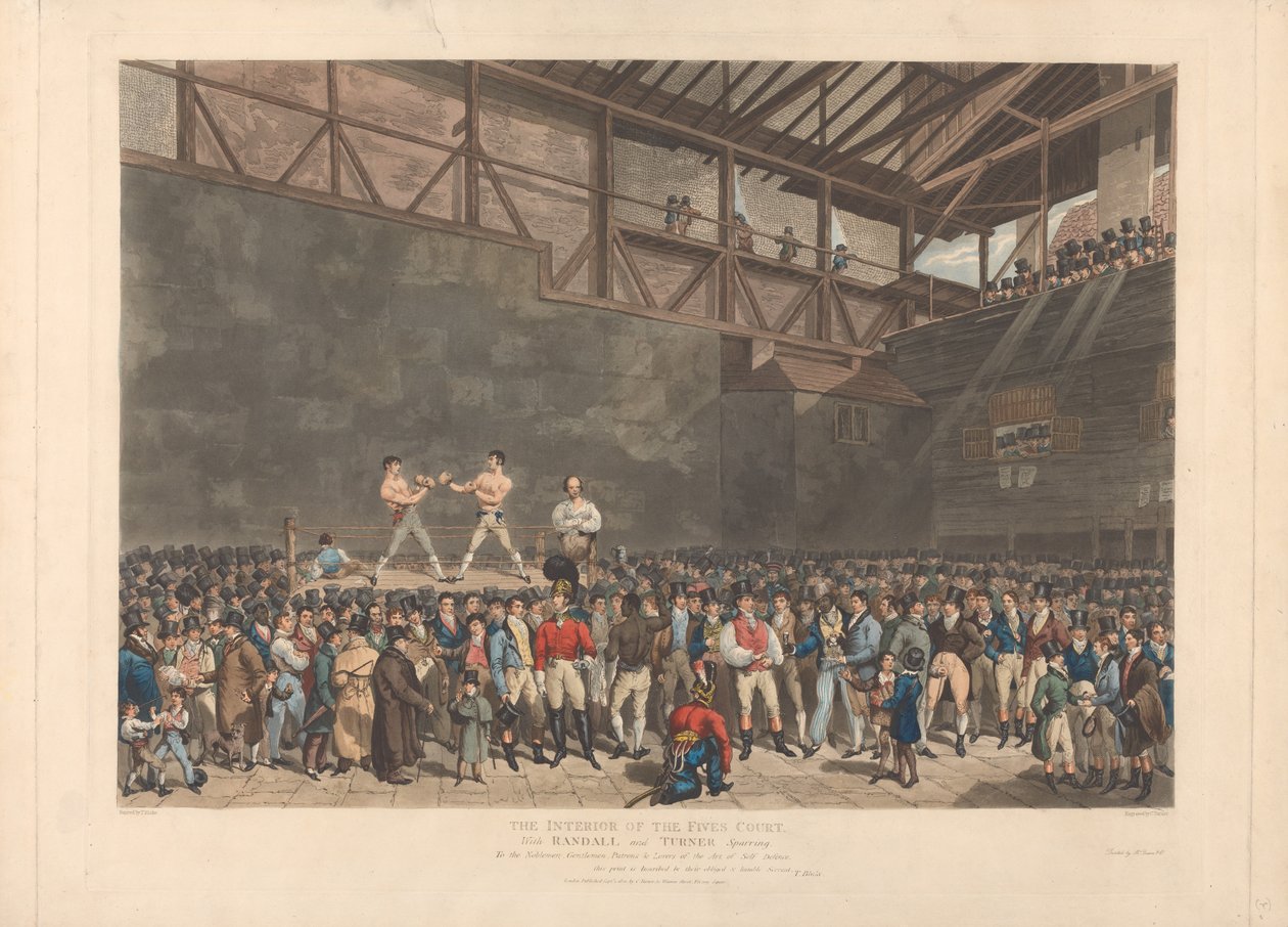 A Fives Court belső tere, Randall és Turner párbajozás közben alkotó: Charles Turner