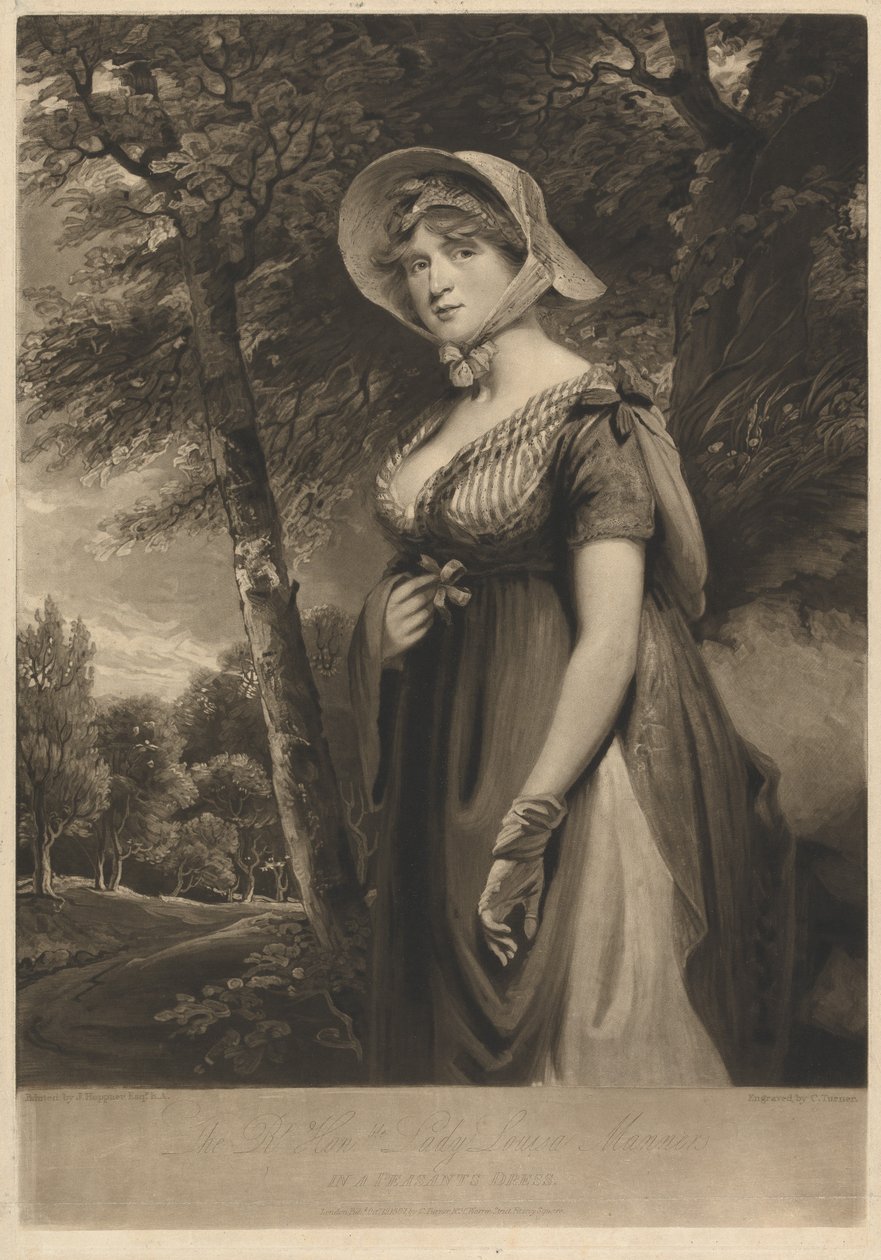 Louisa Manners asszony paraszti ruhában alkotó: Charles Turner