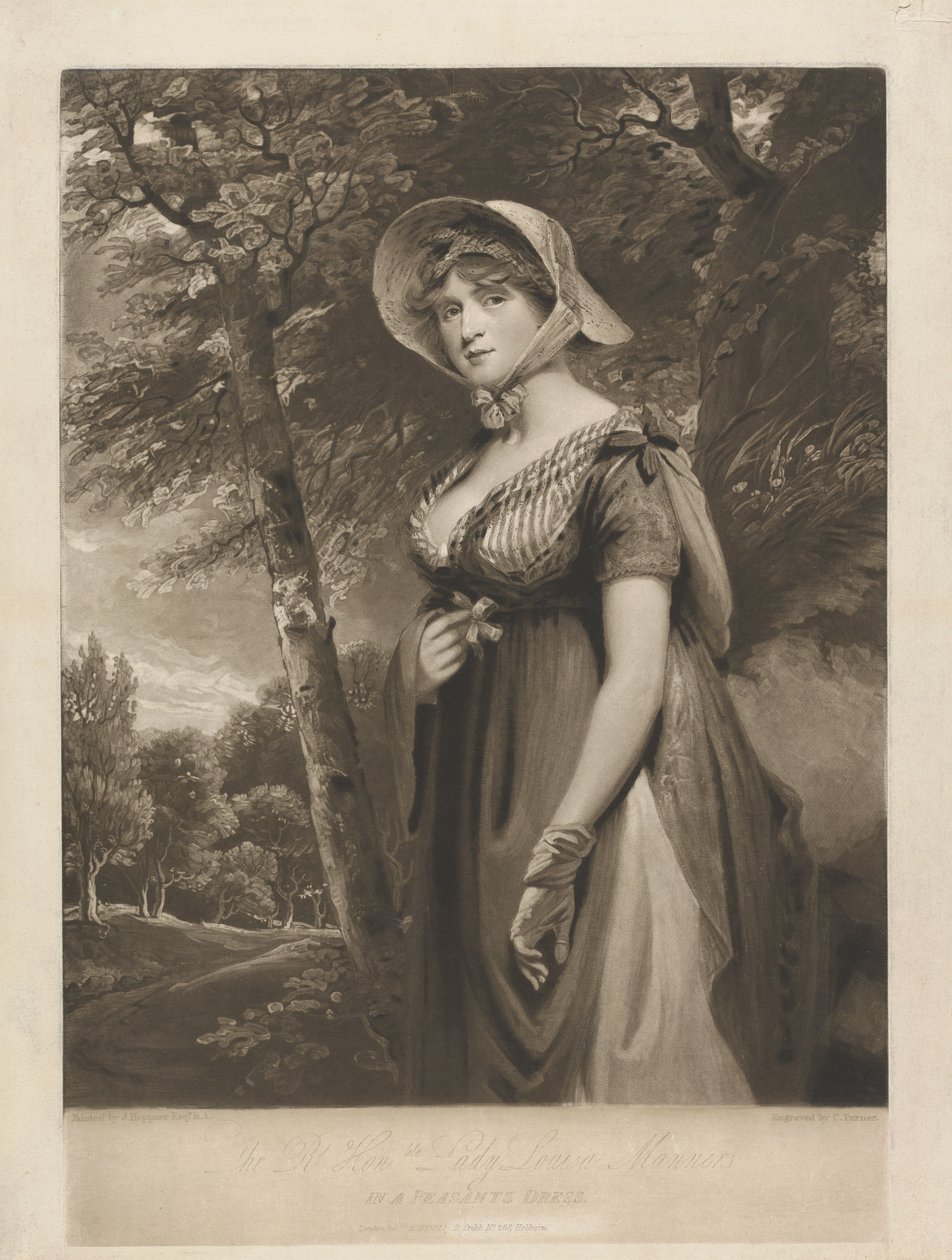 A tiszteletreméltó Lady Louisa Manners paraszti ruhában alkotó: Charles Turner