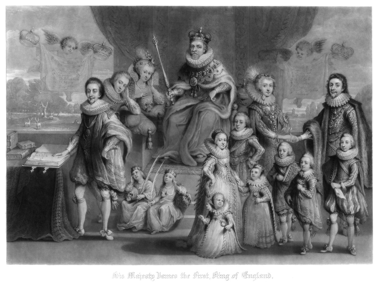 I. Jakab angol, skóciai és ír király családja, 1816. alkotó: Charles Turner
