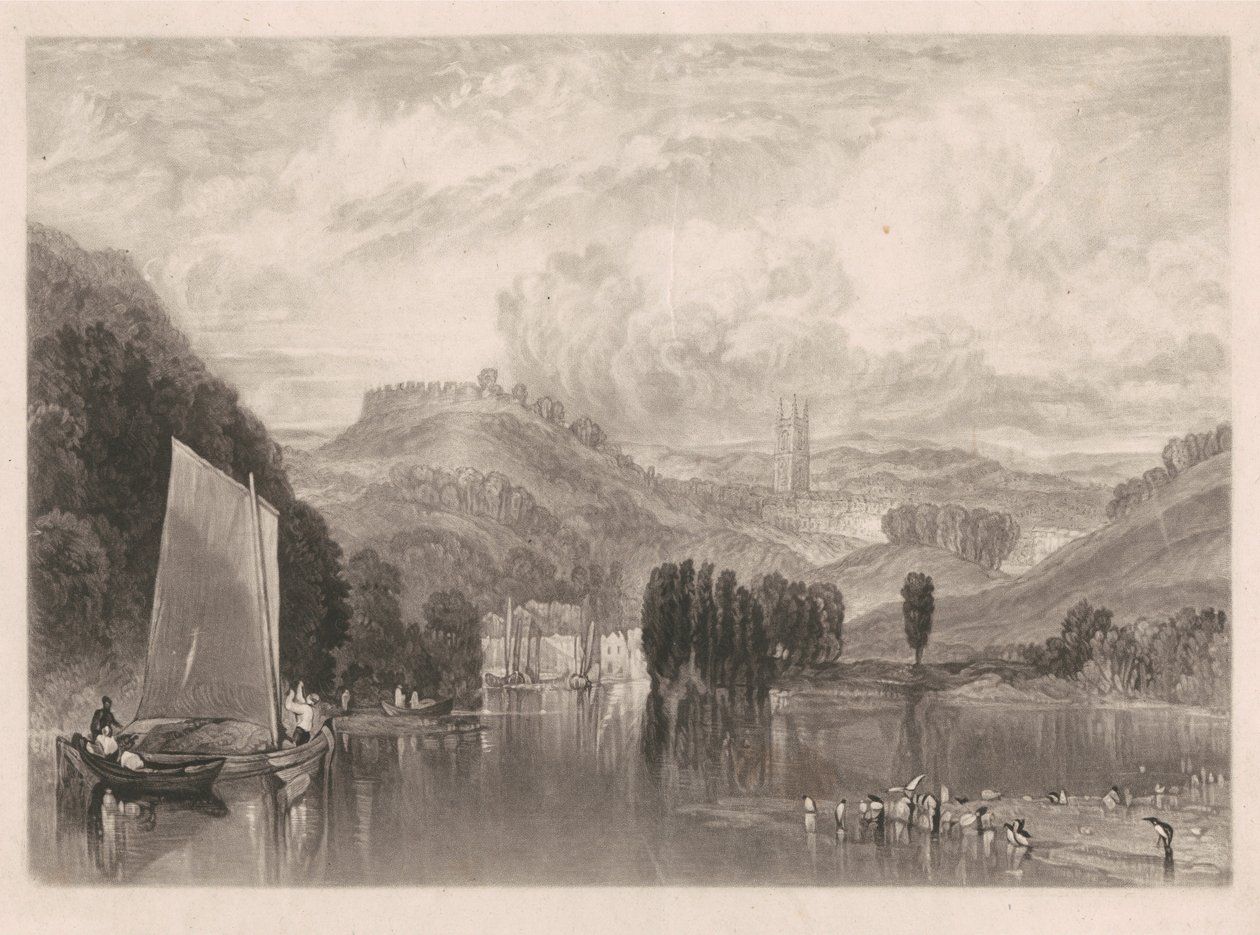 Totnes, a Dart-folyó partján alkotó: Charles Turner