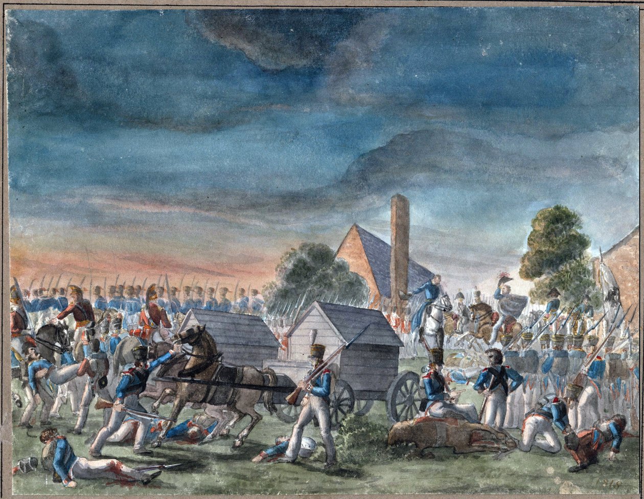 Wellington hercege és Bluecher herceg találkozása alkotó: Charles Turner Warren