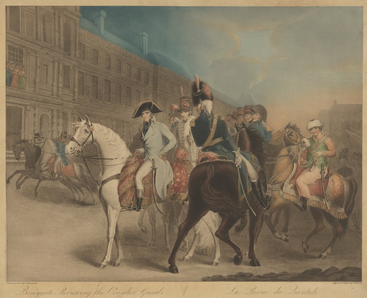 Bonaparte áttekinti a konzuli őrséget (La Revue du Quintidi) alkotó: Charles Turner after John James Masquerier