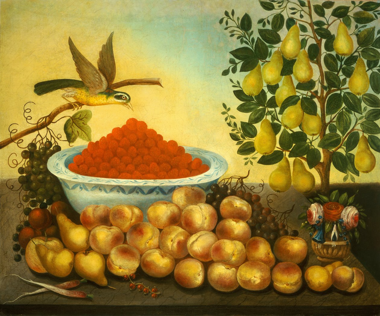 Csendélet: Gyümölcs-, madár- és törpekörtefa, 1856. alkotó: Charles V. Bond