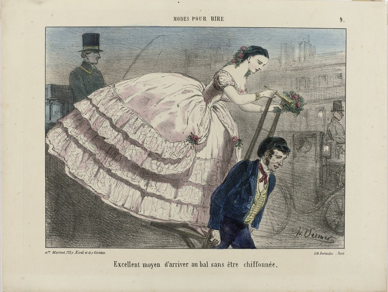 Nagyszerű módja az érkezésnek. A Modes pour rire-ből, 1855-1859. alkotó: Charles Vernier