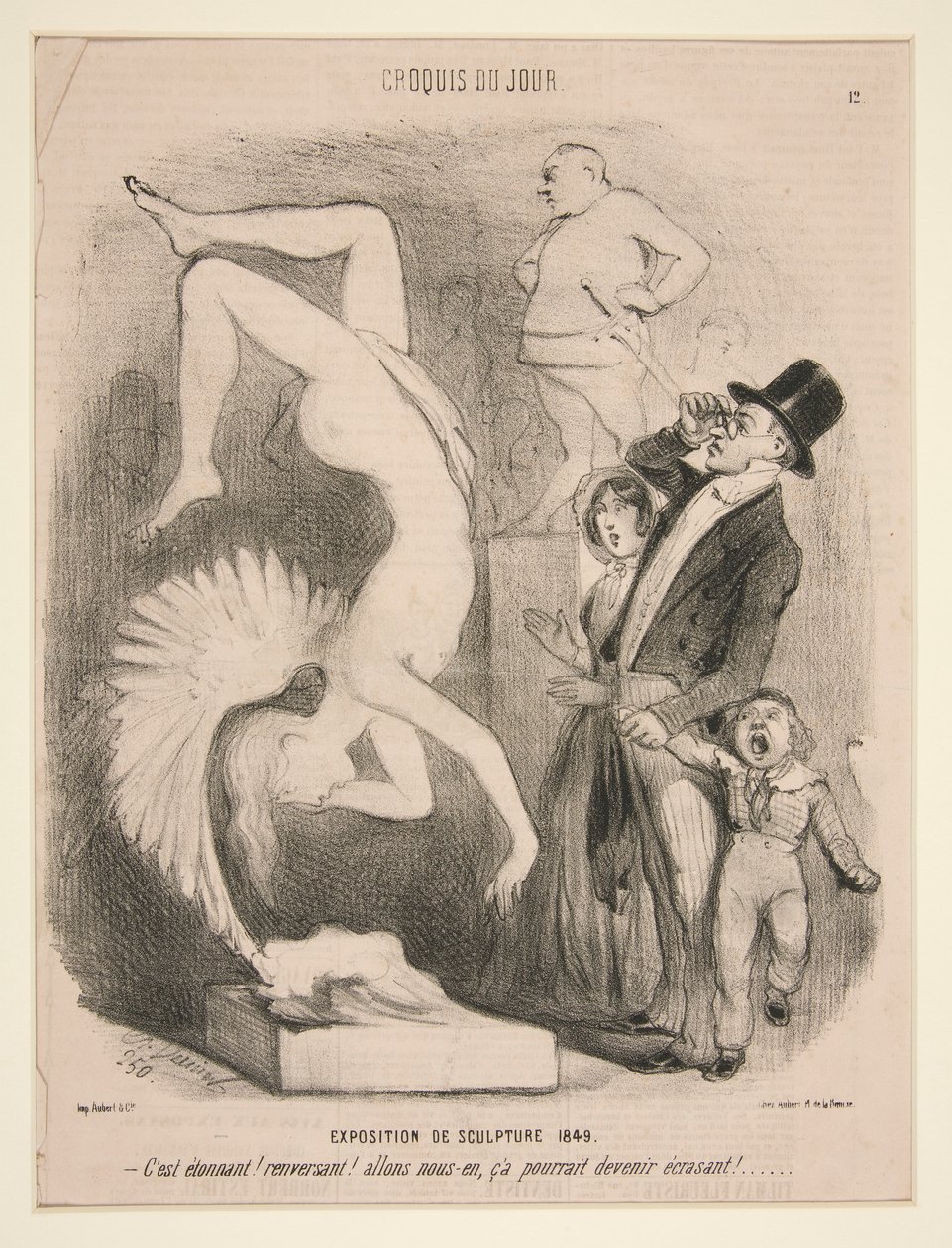 Exposition de Sculpture 1849 (Exhibition of Sculpture 1849), a Le Charivariban megjelent A nap vázlata sorozatból alkotó: Charles Vernier