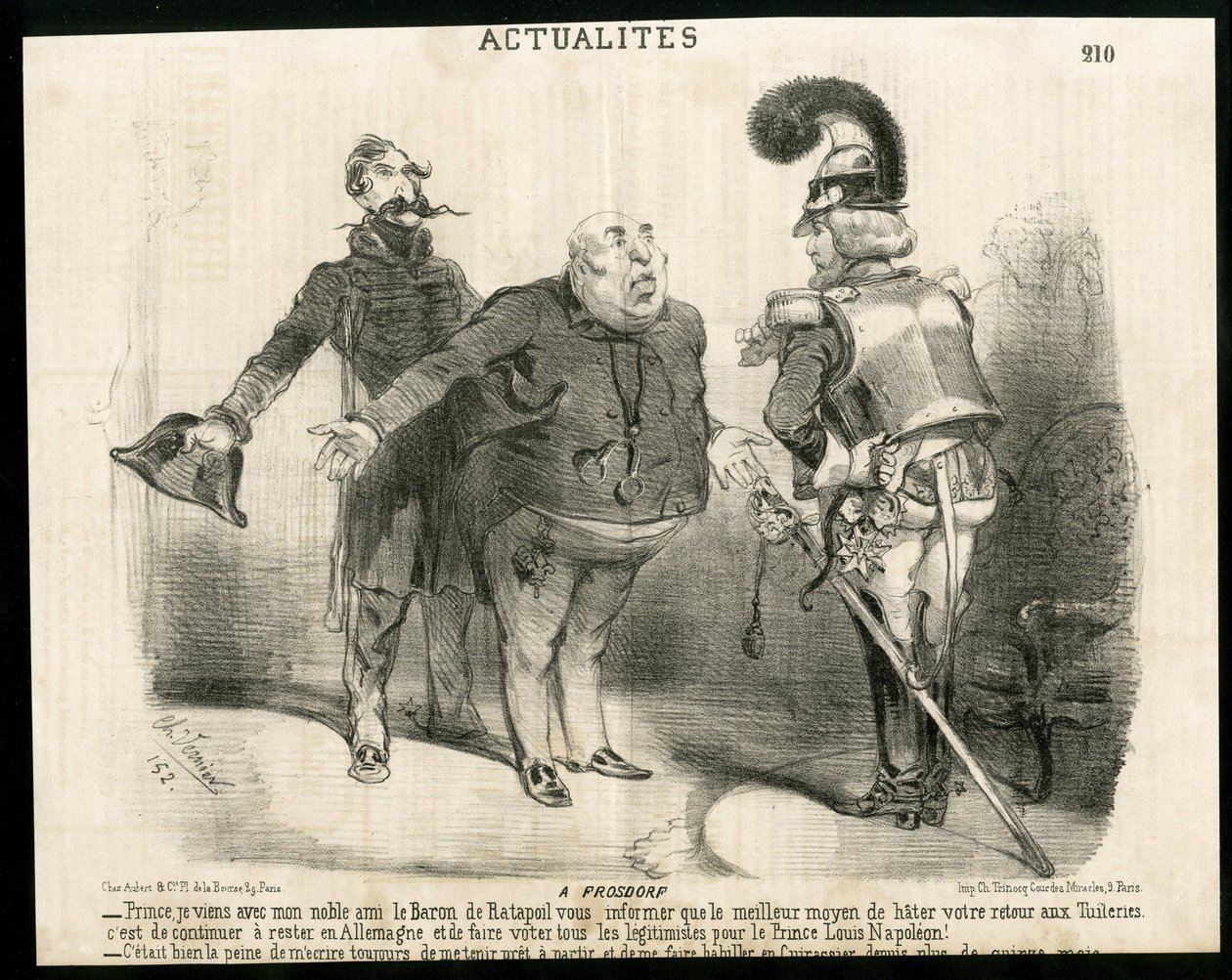 Illusztráció: Charles Vernier (? -1887) in Le Charivari - Rólunk - Németország Poroszország, köztársasági elnök, Frosdorf - Ratapoil alkotó: Charles Vernier