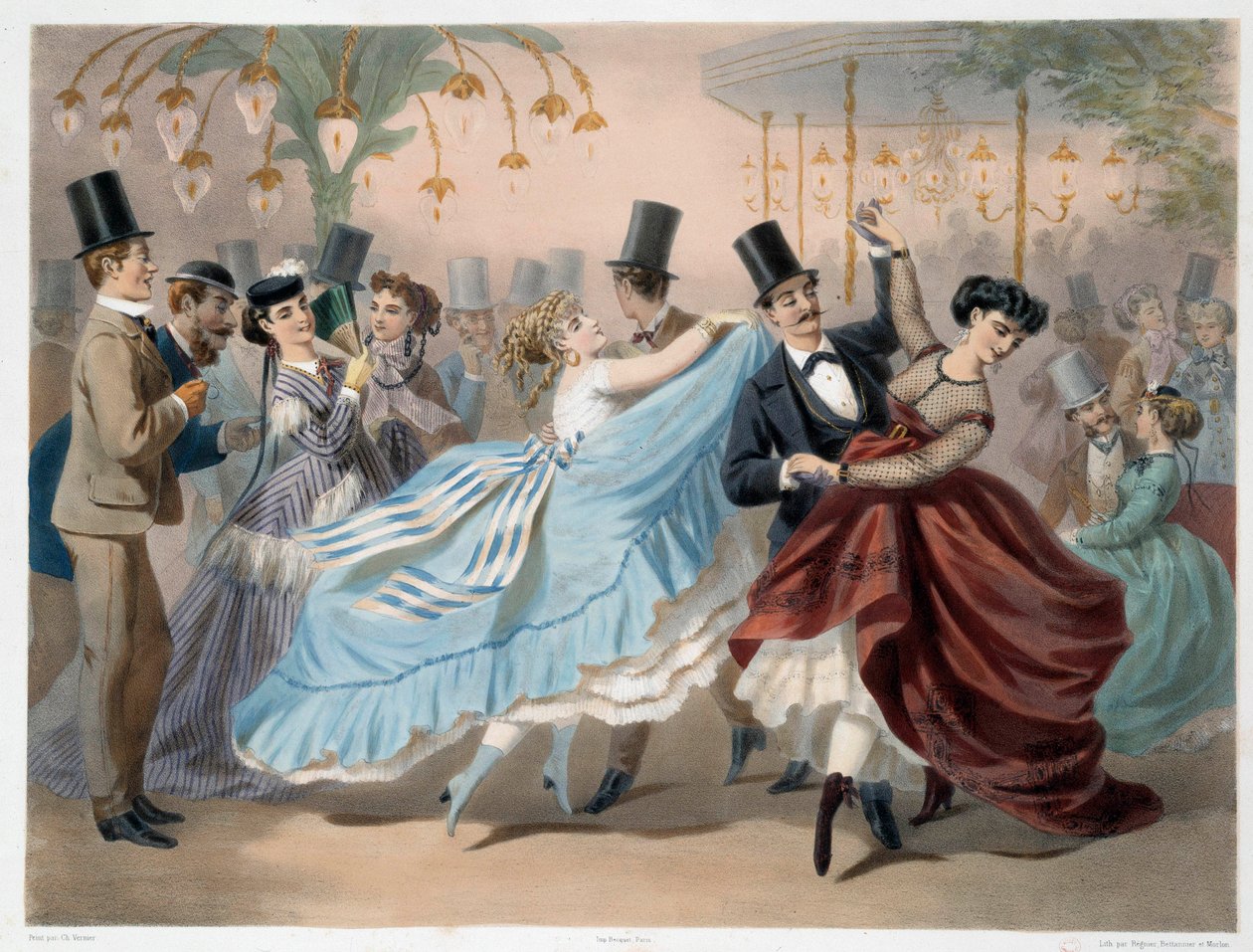 Charles Vernier (1831-1887) Mabille Ball litográfiája, 19. századi Párizs, Musee Carnavalet alkotó: Charles Vernier