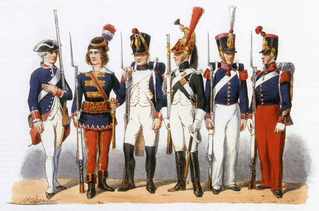Egyenruhák a francia hadseregben: Katonai iskolák: század alkotó: Charles Vernier