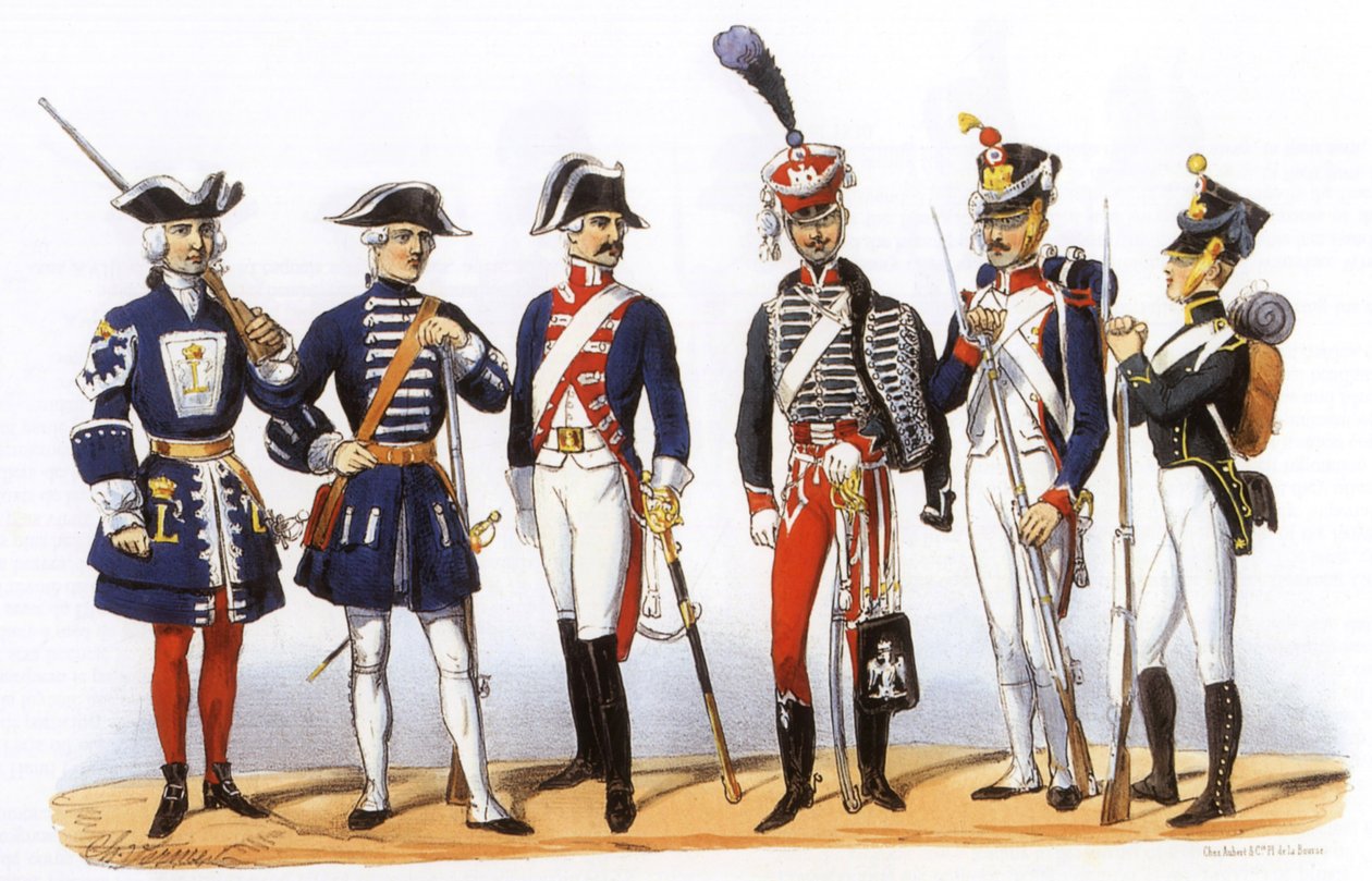 A francia hadsereg egyenruhái: A francia hadsereg különleges gárdistái alkotó: Charles Vernier
