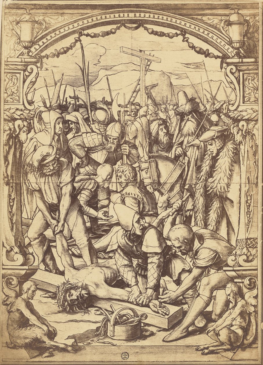 Krisztus a keresztre van szögezve alkotó: Charles Von Bouell