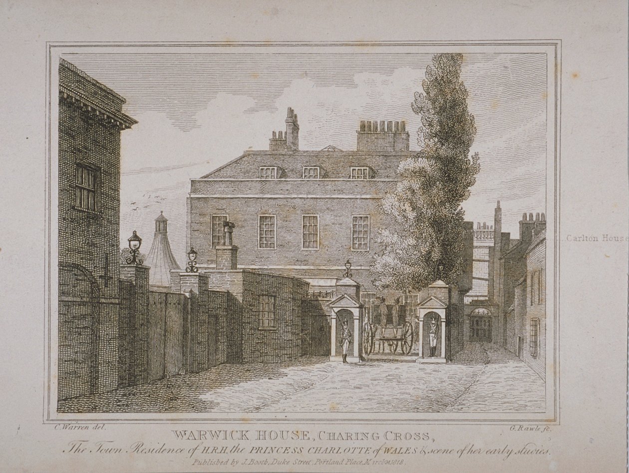 A Warwick-ház látképe, Samuel Rawle (1771-1860) metszete és John Booth (1794-1855) kiadója, 1818 alkotó: Charles Warren