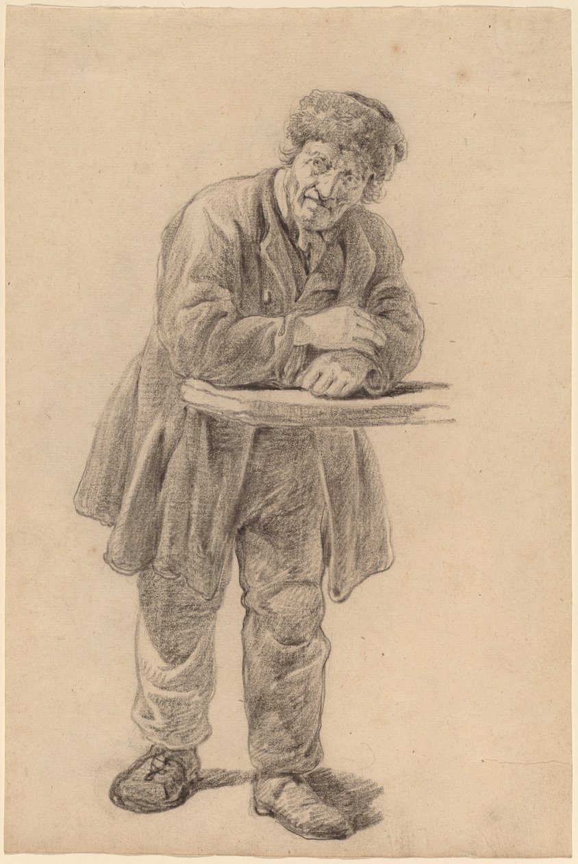 Férfi egy pultra támaszkodva alkotó: Charles Wesley Jarvis