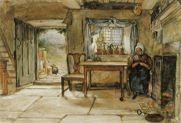 Cottage belső tér alkotó: Charles West Cope