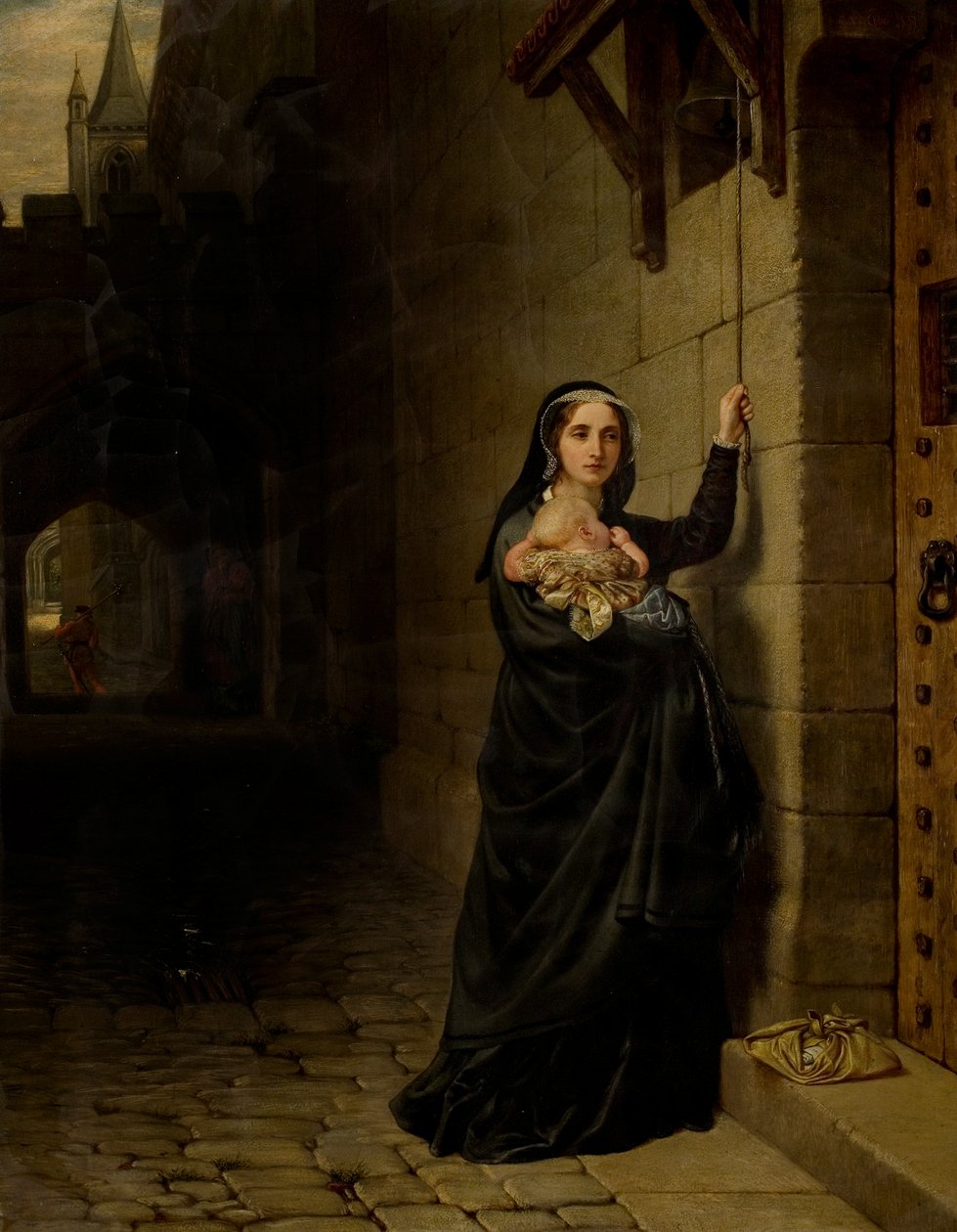 Laurence Saunders mártíromsága Coventryben, bal oldali triptichon panel alkotó: Charles West Cope