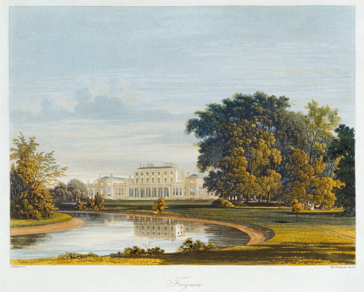 Frogmore, A királyi rezidenciák történetéből, vésette William James Bennett (1787-1844), William Henry Pyne (1769-1843), 1819 alkotó: Charles Wild