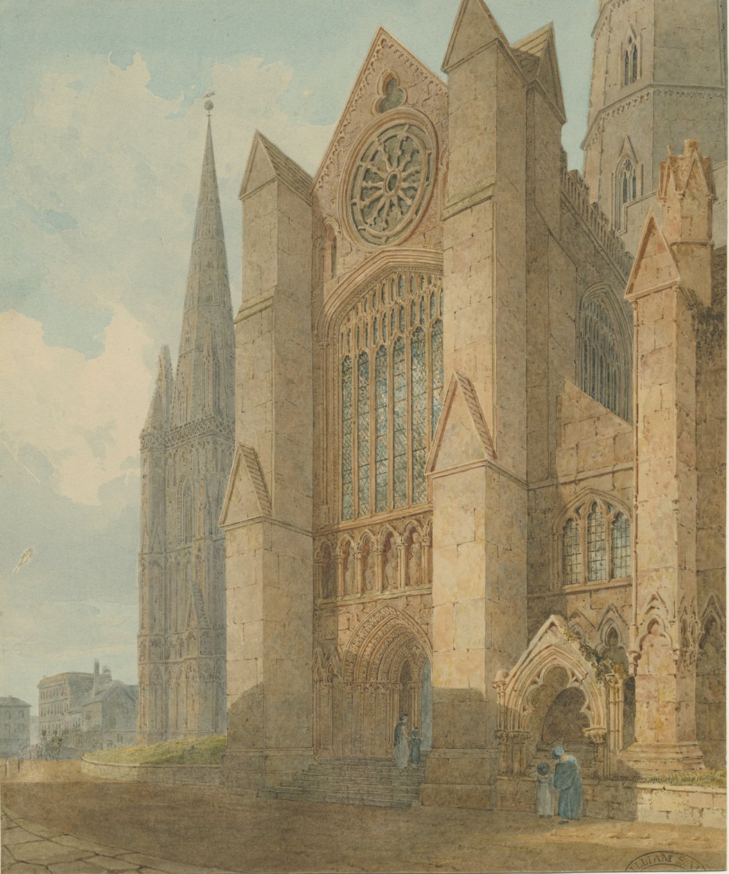 Lichfield katedrális – Déli kereszthajó: akvarell festmény, [1813] alkotó: Charles Wild