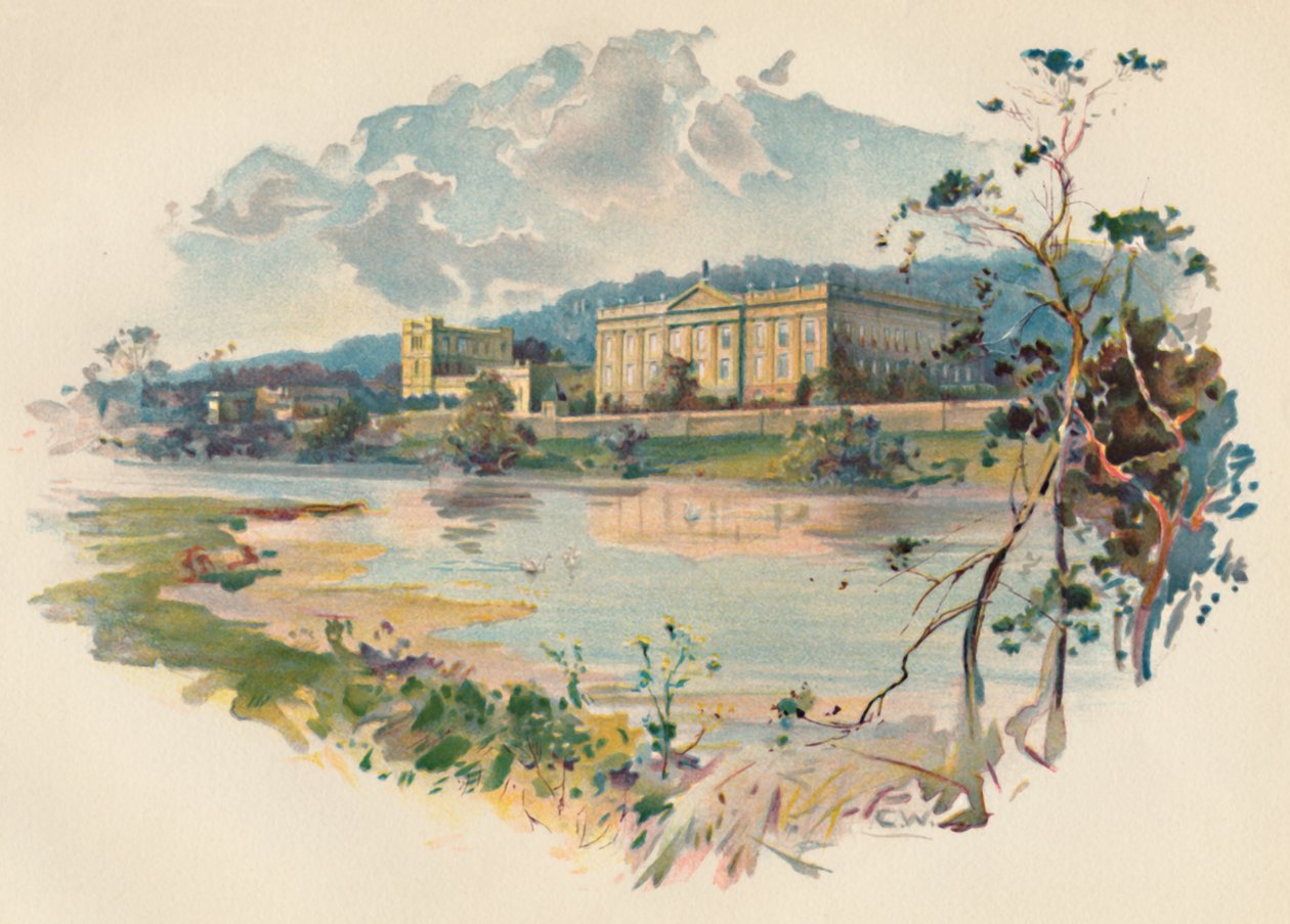 Chatsworth a Derwentből, 1890 alkotó: Charles Wilkinson