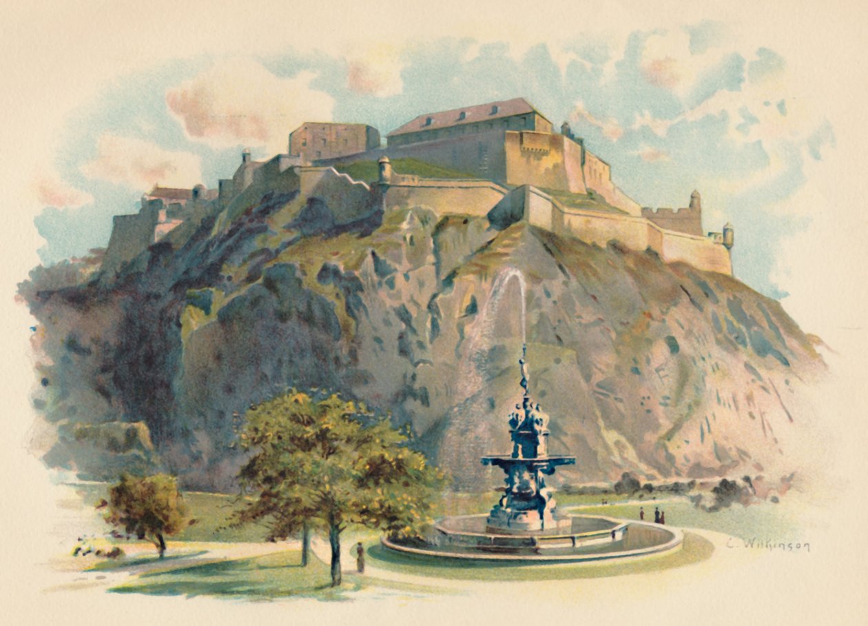 A Castle Rock, Edinburgh, 1890 alkotó: Charles Wilkinson