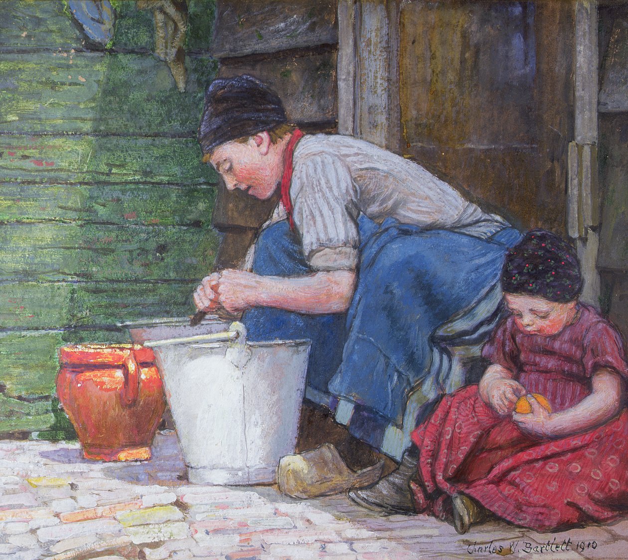 Egy napos sarok Hollandiában alkotó: Charles William Bartlett