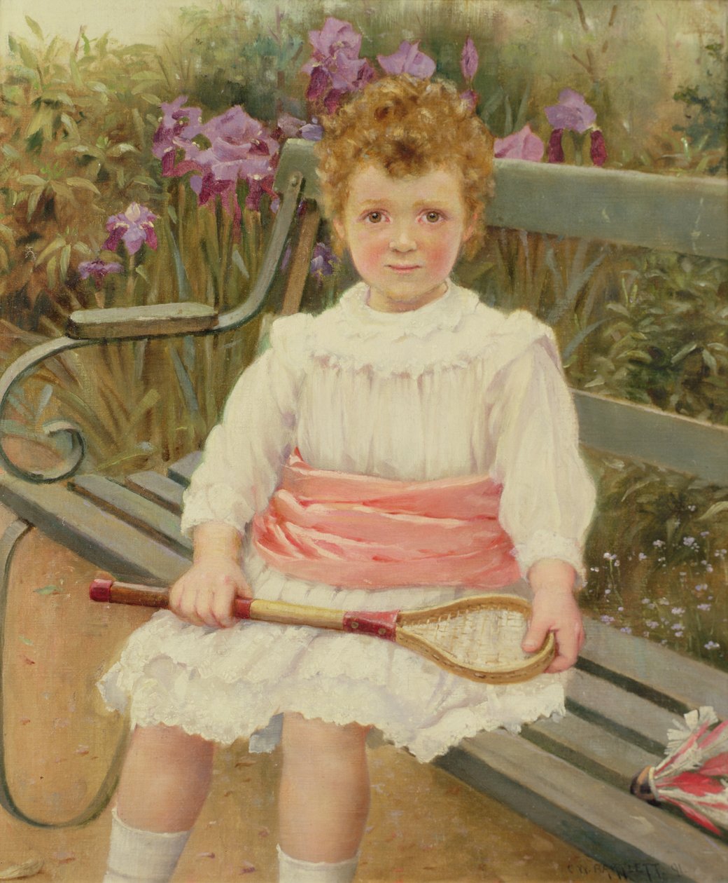 Lány tollaslabda ütővel alkotó: Charles William Bartlett