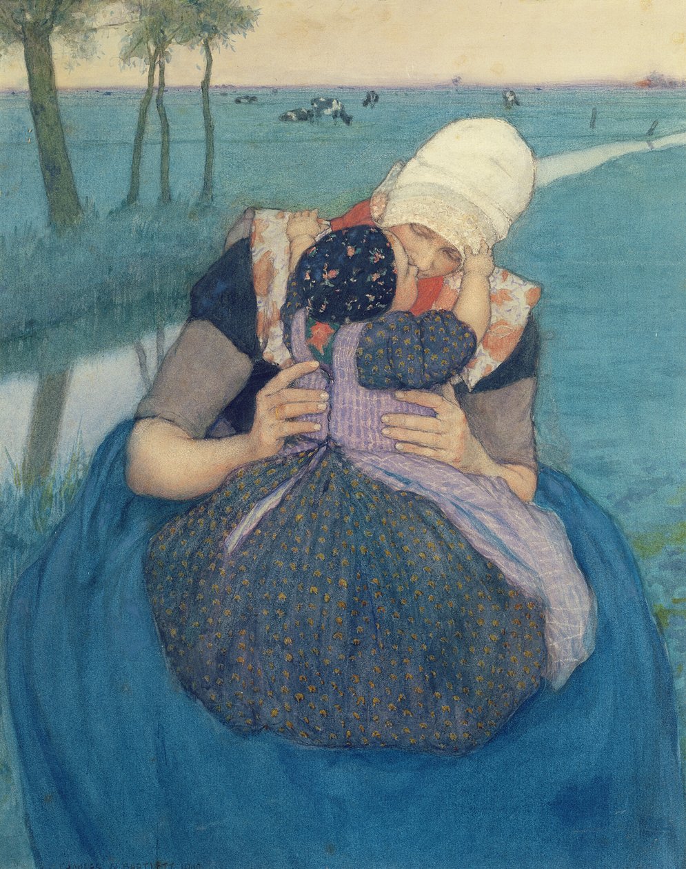 Anya és gyermeke, 1900 alkotó: Charles William Bartlett