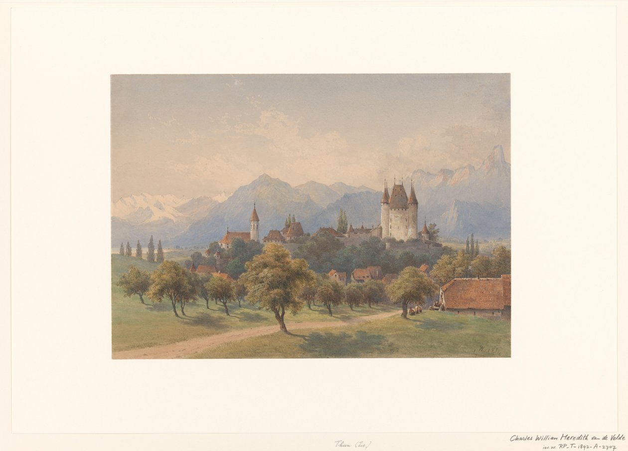Kilátás Thunra, Svájcra alkotó: Charles William Meredith van de Velde