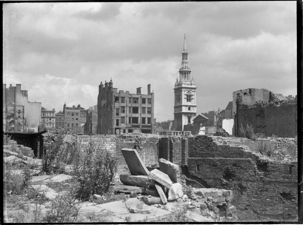 St Mary-le-Bow Church, Cheapside, City and County of the City of London, GLA, 1941-1945. alkotó: Charles William Prickett