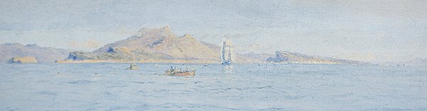 Egy napsütéses nap a tengerparton, Villefranche sur Mer, 1885 körül (olaj, vászon lerakva) alkotó: Charles William Wyllie