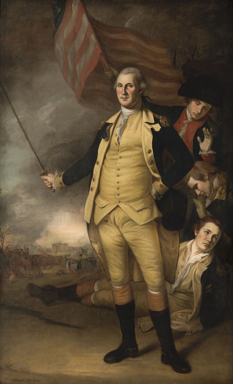 George Washington a princetoni csatában alkotó: Charles Willson Peale
