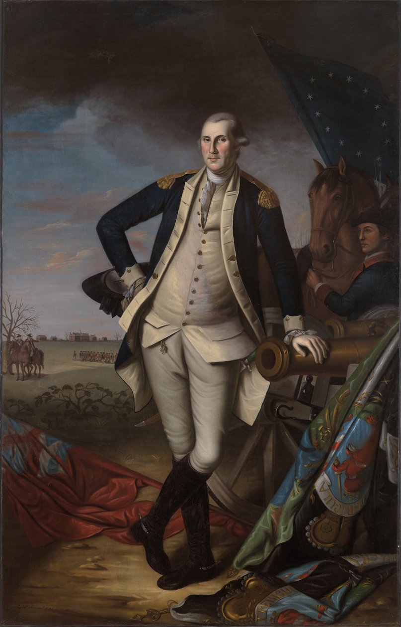 George Washington a princetoni csatában alkotó: Charles Willson Peale