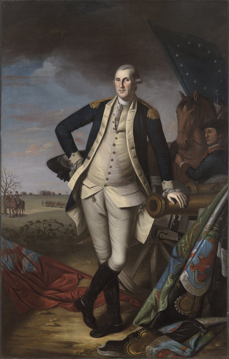 George Washington a princetoni csatában, 1781 alkotó: Charles Willson Peale