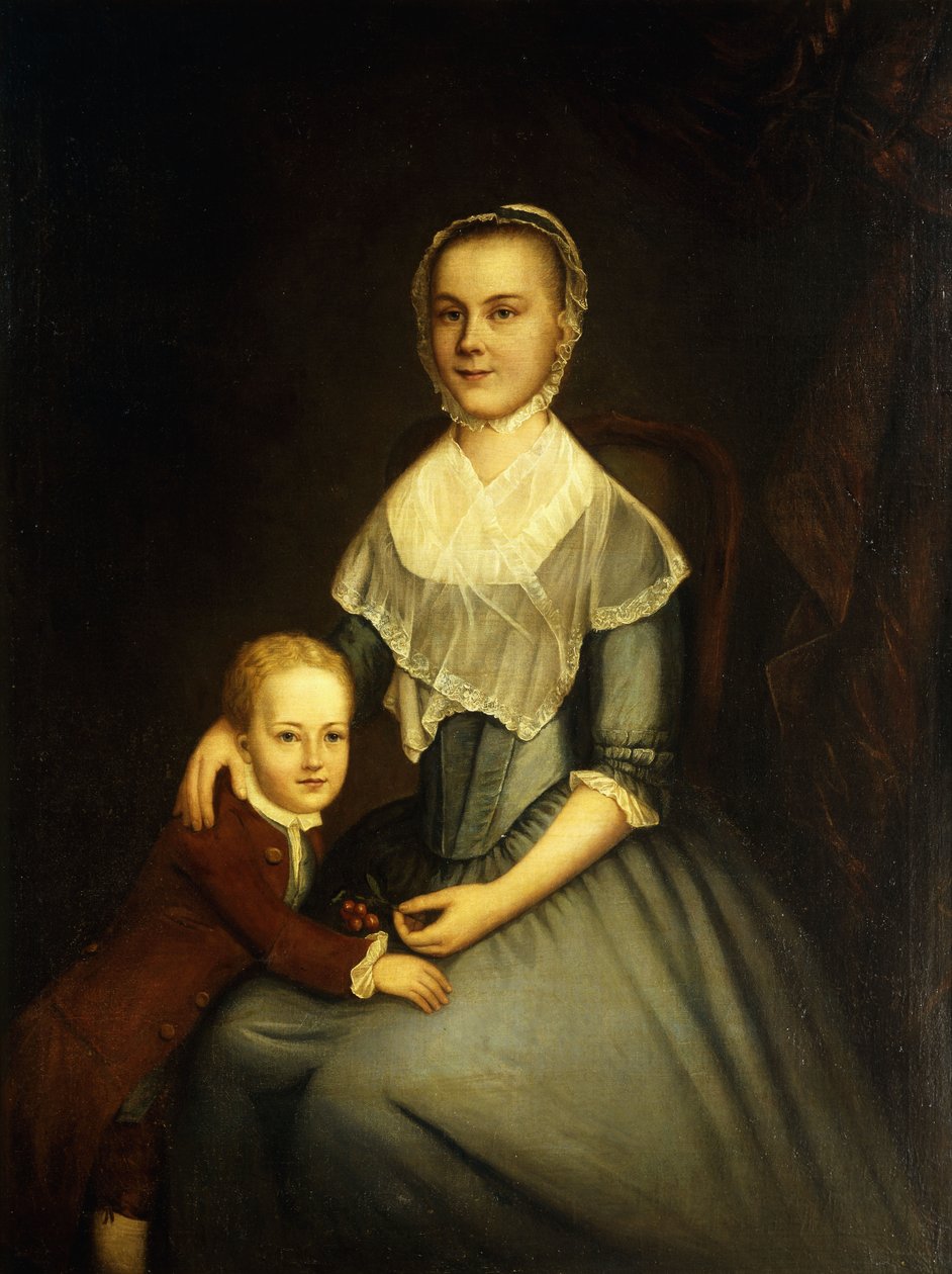 Arbuckle asszony és fia portréja, alkotó: Charles Willson Peale