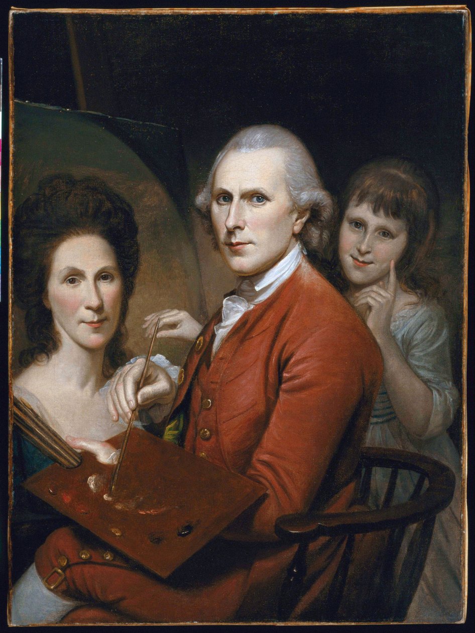 Önarckép Angelicával és Rachel portréja alkotó: Charles Willson Peale