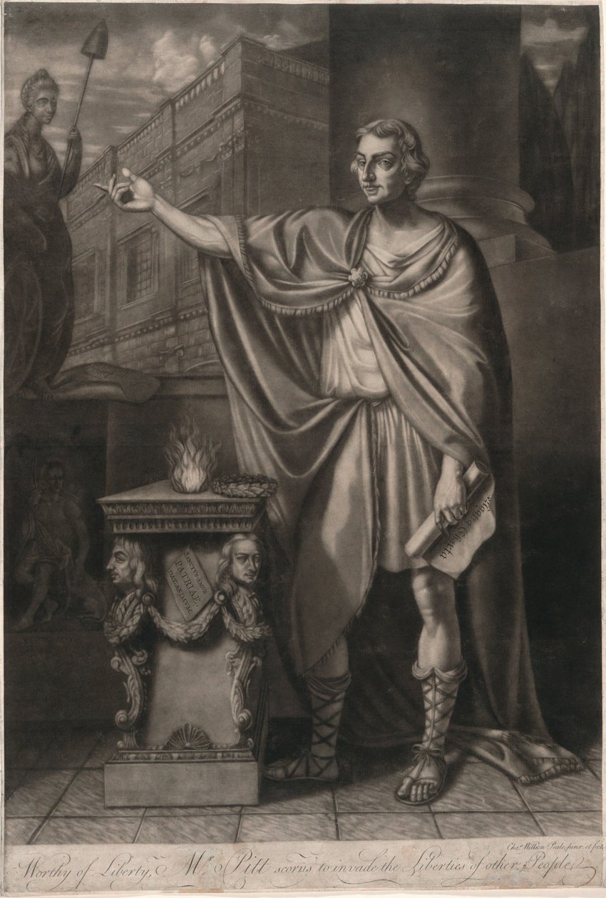 A szabadságra méltó Pitt úr nem meri megsérteni mások szabadságjogait alkotó: Charles Willson Peale