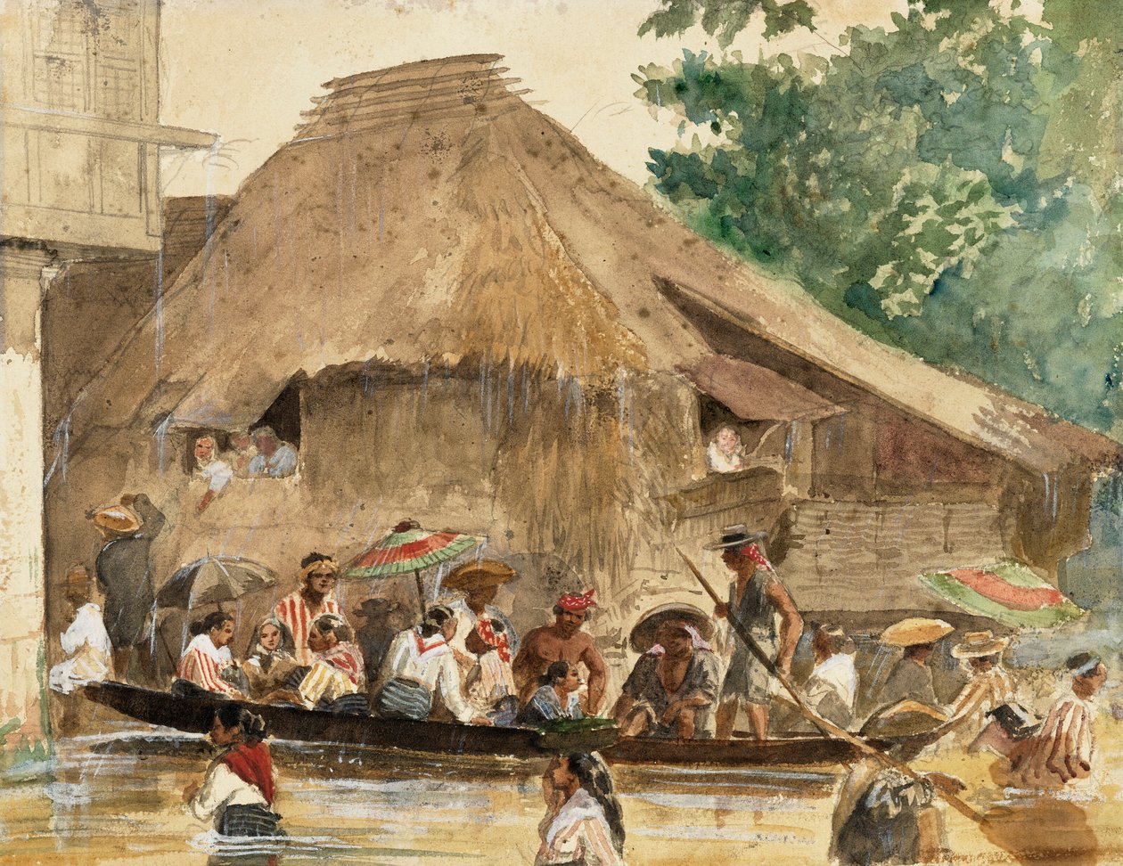 Távol-Kelet: Manila egyik utcája az árvíz idején alkotó: Charles Wirgman