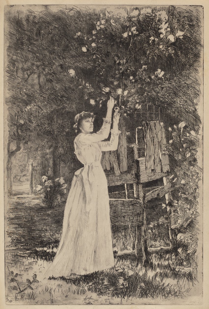 Untitled (Virágokat szedő nő) alkotó: Charles Yardley Turner