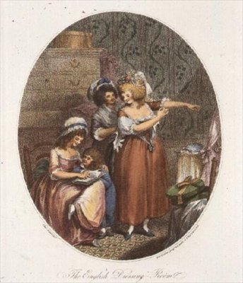 The English Dressing Room, metszet: P.W. Tomkins (1760-1840) (aquatinta) (lásd még 64847, 6484848 & 64850) alkotó: Charles after Ansell