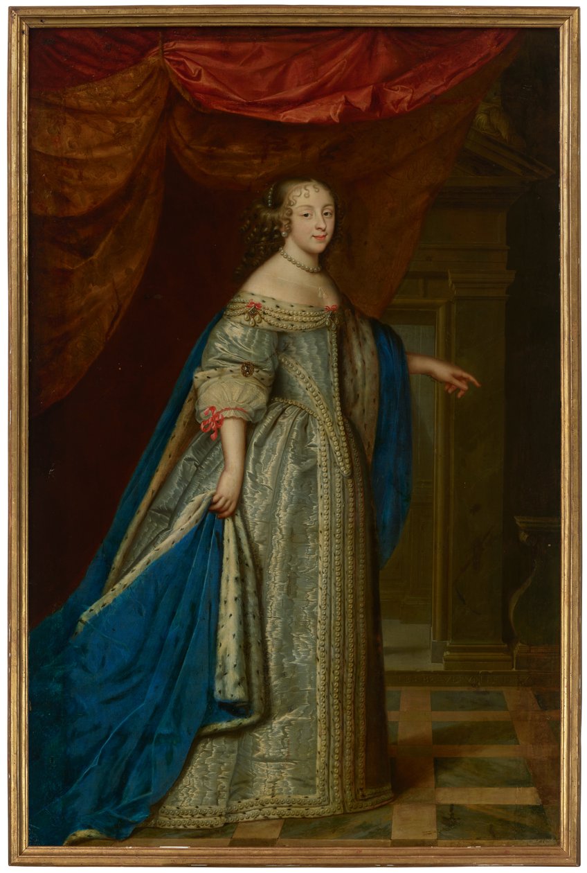Női portré, egész alakos, a hagyomány szerint Henrietta Mária, angol királynő képmása alkotó: Charles and Henri (1603 77) Beaubrun
