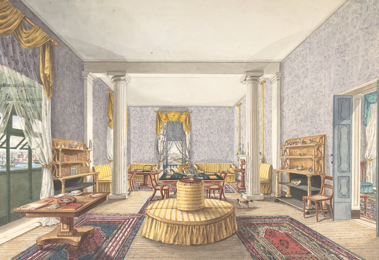 Belső kialakítás, kb. 1830. alkotó: Charles de Brocktorff