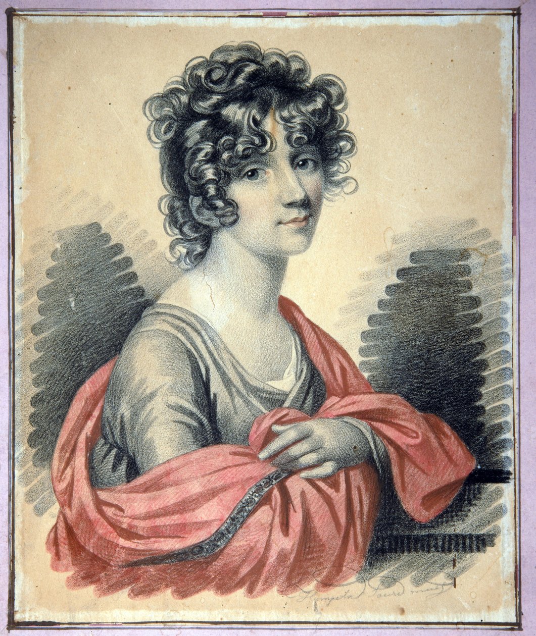 Varvara Ivanovna Golicina grófnő portréja (?-1804), ne. Shipova - Carl von Hampeln (1794-1880 után) alkotása, szén, pasztell és szangvinikus kartonon (25x22 cm), 1820 körül - (Golit Varvaraina Ivanovna grófnő portréja Született Shipova, Charcoal, alkotó: Charles de Hampeln