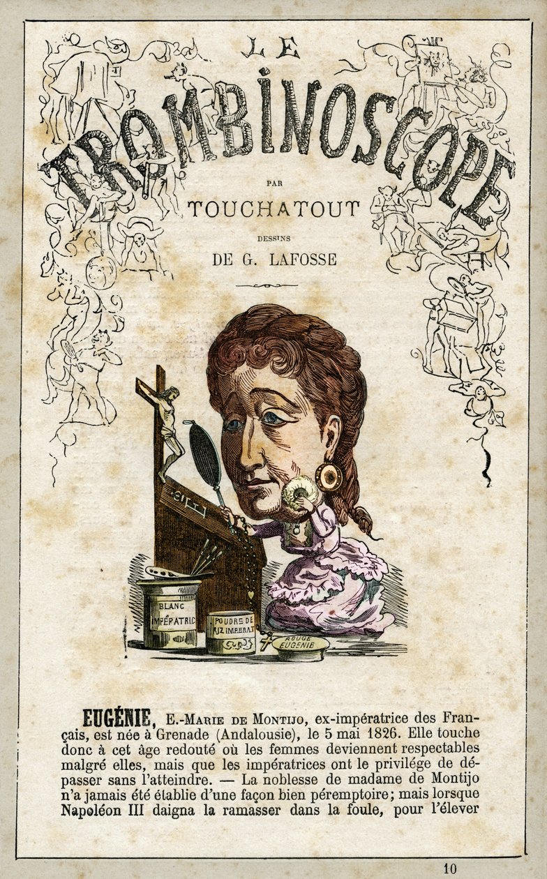 Eugenie de Montijo, a "Le Trombinoscope" 2. sz. 1871. 10 alkotó: Charles de Lafosse