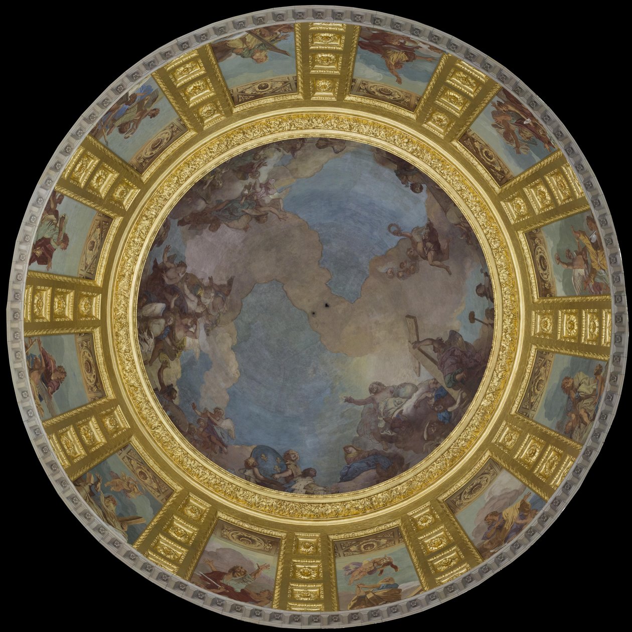 Szent Lajos dicsőségben. 1702-1707 (freskó) alkotó: Charles de la Fosse