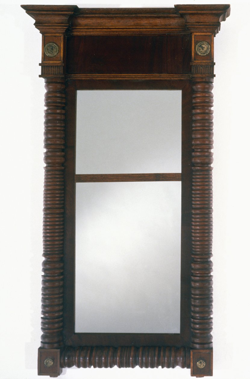 Looking Glass, c. 1830-1837 (mahagóni és cseresznye; keleti fehér fenyő, puha juhar, sárgaréz és tükörüveg) alkotó: Charles del Vecchio